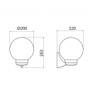 ACA LIGHTING - Градински аплик Ø200 влагозащитен IP44 PLGM1W (3)