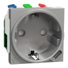 SCHNEIDER ELECTRIC - NU301730 Socket Outlet aluminium with USB Type C and child protection 2P+E 16A 250V New Unica 