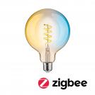 PAULMANN - 29161   Filament 230V Smart Home Zigbee 3.0 LED Globe G125 ⚡ E27 ⚡ 600lm ⚡ 7.5W ⚡ Tunable White dimmable ✴ Gold
