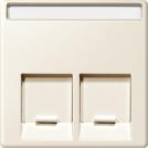 SCHNEIDER ELECTRIC - MTN469944 Cen.pl. 2-gang f. Schneider Electric RJ45-Connector, white, glossy, System M