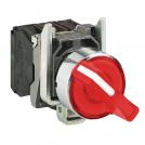 SCHNEIDER ELECTRIC - Selector switch illuminated red 1-2 1NO-1NC 230...240Vac Ø22mm XB4 XB4BK124M5