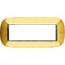 BTICINO - HB4806OR Elliptical cover plate 6 modules - gold polished