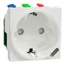 SCHNEIDER ELECTRIC - NU301718 Socket Outlet white with USB Type C and child protection 2P+E 16A 250V New Unica 