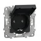 SCHNEIDER ELECTRIC - NU508254 Socket Outlet with lid antracite with child protection IP44 2P+E 16A 250V New Unica