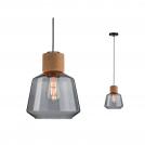 PAULMANN - Пендел  79739   Neordic Elia⚡ E27⚡1 х  max. 20W✴Опушено стъкло / Корк / Черен 
