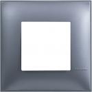 BTICINO - R4802LM cover plate - 2 centered module - Blue metal