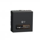 SCHNEIDER ELECTRIC - New Unica - Double USB Quick Charge A+C - 18W anthracite  NU301954