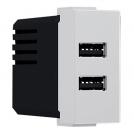 ACA LIGHTING - MODYS USB CHARGER IVORY 1 M. 2xUSB TYPE A+C 5VDC 3A IP20 10101412361