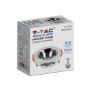 V-TAC - GU10 Корпус Кръг Бяла Рамка с Хром Рефлектор SKU: 6647  (3)