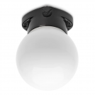 THPG - Ceiling light porcelain LISILUX black M opal glass globe E27 IP54 101327