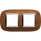 BTICINO - HB4802/2LCA Elliptical cover plate 2х2modules - cherrywood 