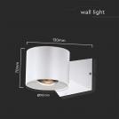 V-TAC - 6W LED Wall Light 4000K White Body IP65 SKU: 10444 (4)