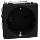 BTICINO - Socket SCHUKO 2P+E 16A with child protection 2M color Graphite Light Now YD4141