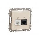 SCHNEIDER ELECTRIC - SDD112468 Sedna Design & Elements - CAT 6 UTP RJ45 + telephone outlet, beige