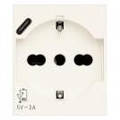 VIMAR - 2P+E 16A Universal+USB-C outlet white 30210.USBB
