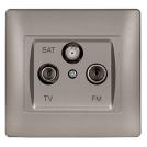 ELMARK - 11684 - ТV+FM+SAT SOCKET GREY METALLIC RHYME