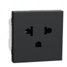 SCHNEIDER ELECTRIC - NU304154 Euroamerican Socket Outlet antracite with child protection 2P 16A 250V New Unica connection with screws
