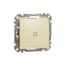 SCHNEIDER ELECTRIC - SDD180131 Sedna Design & Elements - 1pole push button with bell icon - 10AX 250V without frame birch