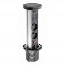 GTV Lighting - Контакт за вграждане в мебел CAMINO Pull-up 2x Schuko, USB A+C, безжично зарядно 10W, кабел 1,5 м, черен AE-BPW2SCAM-20