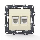 ACA LIGHTING - Телефонна RJ11 CAT3 + Интернет RJ45 CAT6 розетка PRIME слонова кост 1000113402