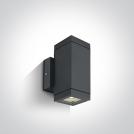 ONE LIGHT - Аплик двоен фасаден квадрат IP54 антрацит 67130A/AN
