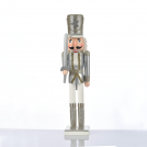 ACA LIGHTING - ^ WOODEN NUTCRACKER SOLDIER WHITE & SILVER WITH SWORD H60CM  X026002