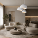 ACA LIGHTING - Пендел Ø500mm, h1500mm CAVE E27 бял MP24123650