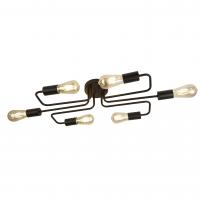 SEARCHLIGHT -  9926-6BK Circuit 6lt Ceiling Flush, Matt Black 