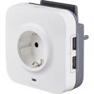 LEGRAND - 694671 Aдаптер защита от пренапрежение 2P+T, 16A 2xUSB и поставка за телефон