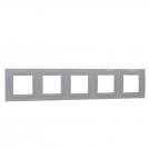 SCHNEIDER ELECTRIC - MGU2.010.18 Unica Basic - cover frame - 5 gang - white/white