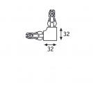 PAULMANN - Конектор 95646 URail L-piece • 62x62mm max. 1000W • Бял (1)