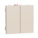 SCHNEIDER ELECTRIC - NU321344 New Unica - Double two way switch 10A screwless ivory