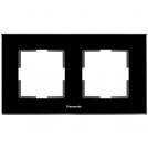 PANASONIC - 2gang Frame Glass Black  WKTF08023GB