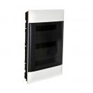 LEGRAND - 1 371 58 Practibox S flush-mounting cabinet for masonry - earth + neutral terminal blocks - smoked door 3 rows - 18 modules/row