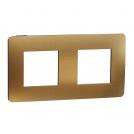 SCHNEIDER ELECTRIC - NU280458M cover frame - 2 gangs - 2 x 2 modules - rose gold/ black mirror surface