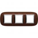 BTICINO - HB4802/3SLS Elliptical cover plate 3х2modules - skin coffee leather
