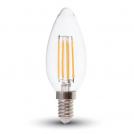 V-TAC - LED Крушка 6W Filament E14 Кендъл 6400К SKU: 7425