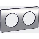SCHNEIDER ELECTRIC - S540804J Odace Touch cover frame 2 gang  metal brushed alum & anthra border