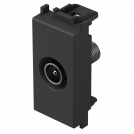 TEM - KM10SB Socket TV individual 0db 1M, color Black matt, Modul