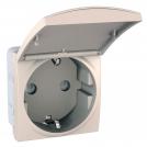 SCHNEIDER ELECTRIC - MGU3.037.25TA Unica - 1 S.O. (frame & lid) - 2P+E, shutters, DE - 2 m - ivory