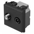 TEM - KM25SB Socket TV+SAT terminal 1dB 2M, color Black matt, Modul