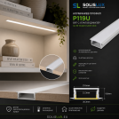 ACA LIGHTING - Алуминиев профил бял за лед лента за вграждане 2м. NORM P119UW