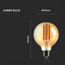 V-TAC - LED Bulb 7W Filament E27 G95 Amber Cover 2200K SKU: 217147 (3)