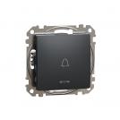 SCHNEIDER ELECTRIC - SDD114131L Sedna Design & Elements - 1pole push button with bell icon and blue indicator - 10AX 250V without frame antracite