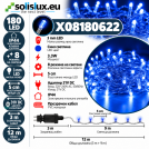 ACA LIGHTING - 180LED STRING LIGHTS PER 5cm BLUE ADAPTOR 31VDC & 8 FUNCTIONS IP44 3m TRANSPARENT CABLE X08180622