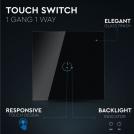 V-TAC - 1 Gang 1 Way Switch Black SKU: 8385 VT-5111 (1)