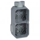 LEGRAND - Влагозащитена Кутия ДВОЙНА с 2х щуцер M20 за открит монтаж Plexo New Сив 69668L