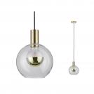 PAULMANN - Пендел  79725   Neordic Esben ⚡E27⚡1 х max. 20W✴Полиран месинг / Прозрачен