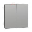 SCHNEIDER ELECTRIC - NU321130 New Unica - Double one way switch 10A screwless  aluminium