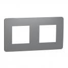 SCHNEIDER ELECTRIC - NU280421 cover frame - 2 gangs - 2 x 2 modules - dark grey/ white